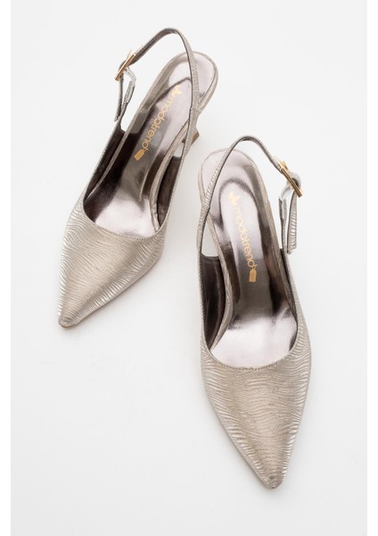 Kadın Topuklu Ayakkabı Altın Dalgalı indirimleri