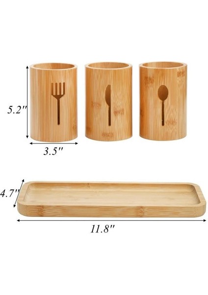 Miccho - 4 Parça Standlı Kaşıklık Yuvarlak