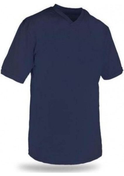 V Yaka Kısa Kollu Lacivert T-Shirt