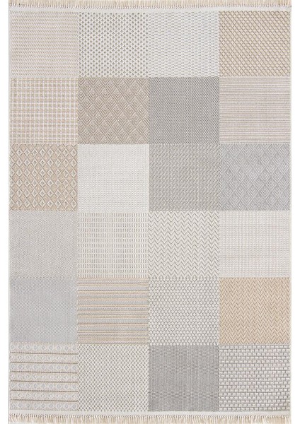 Loya 8806 Bej Hav Toz Yapmaz Koridor Halısı Kesme Yolluk Mutfak Halısı Modern Salon Halısı