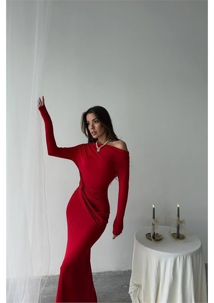 Dipmoda kadın süs bağlama detaylı maxi uzun elbise DPDF0213 fırsatları