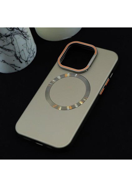 iPhone 13 Pro Max Uyumlu Magnezyum Standlı ve Lens Hediyeli Lüks Kılıf