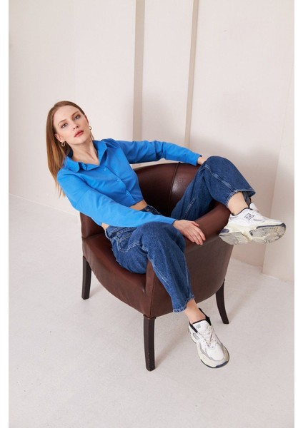Yüksek Bel Relaxed Fit Kadın Kot Pantolon