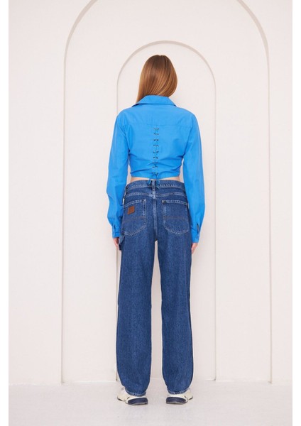Yüksek Bel Relaxed Fit Kadın Kot Pantolon