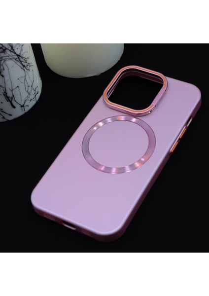 iPhone 12 Pro Max Uyumlu Magnezyum Standlı ve Lens Hediyeli Lüks Kılıf