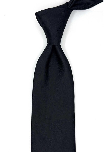 Siyah Şal Desen Mendilli Klasik Kravat KK13117