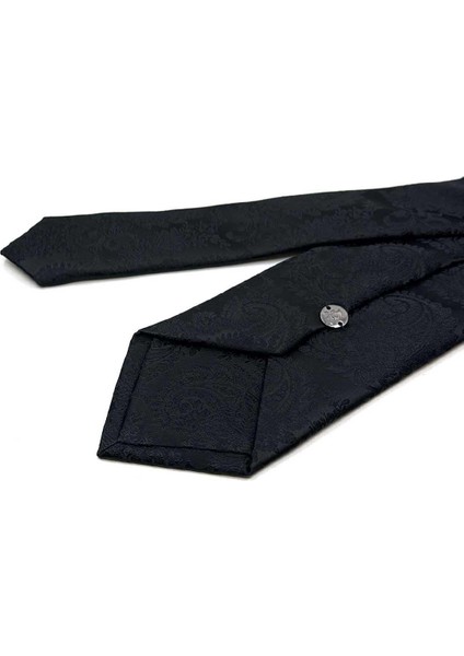 Siyah Şal Desen Mendilli Klasik Kravat KK13117 indirimleri