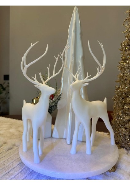 Beyaz Geyik Figürü 25 cm fiyatları
