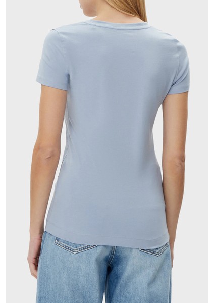 Cn Ss Glitter Pamuklu Taşlı Logo Slim Fit Bisiklet Yaka T Shirt W5GI14J1314 Kadın T Shirt W5GI14 J1314 A70Q fiyatları