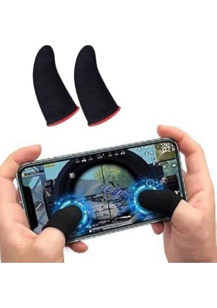 E-Spor Mobil Oyun Parmak Eldivenleri Süper Pubg Karbon Fiber Kumaş 1 Çift - 2 Parmaklık Dayanıklı