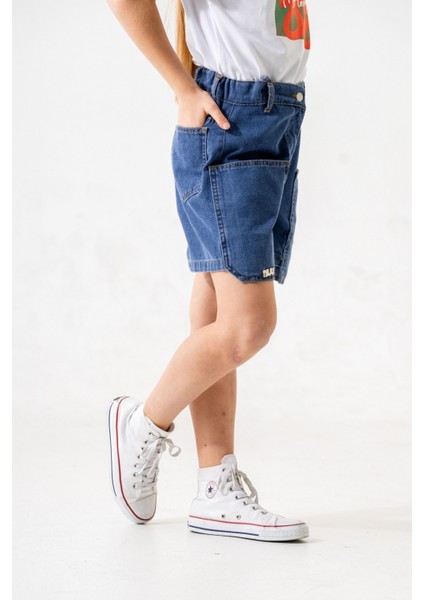 Kız Çocuk Üstten Cepli Kot Şort 2857 fiyatları