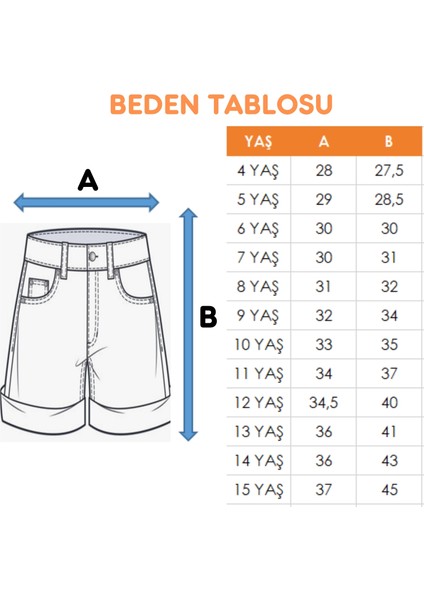 Kız Çocuk Üstten Cepli Kot Şort 2857 fırsatları