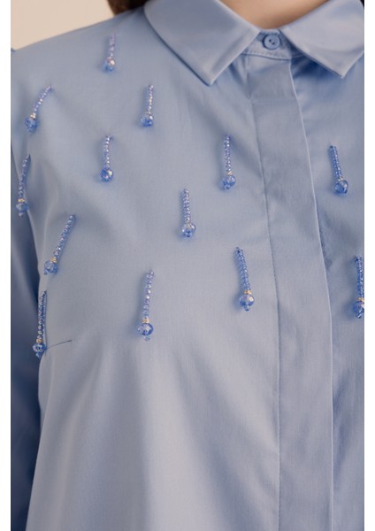 İşlemeli Cotton Gömlek
