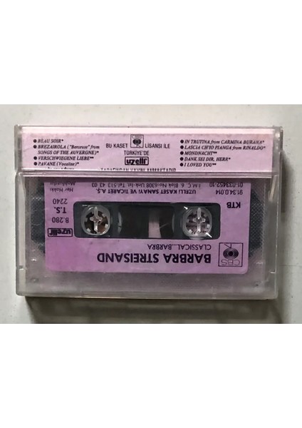Barbra Streisand Classical Barbra Kaset (Orjinal Dönem Baskı)