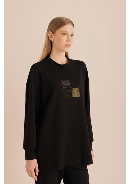 Taş Yapıştırma Detaylı Sweatshirt fiyatları