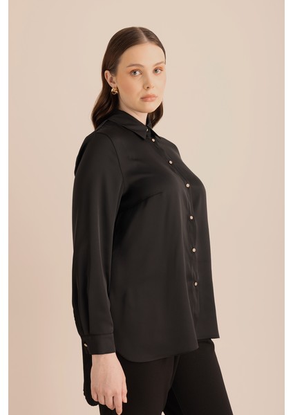 Arkası Pilise Detaylı Dokuma Tunik