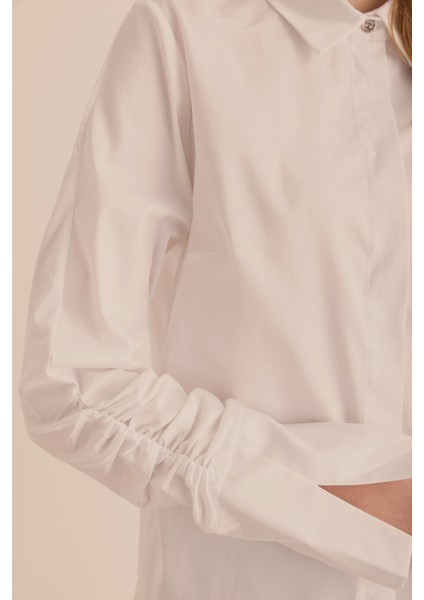 Kolları Büzgü Detaylı Cotton Gömlek modelleri