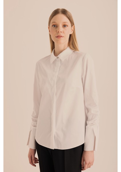 Kolları Büzgü Detaylı Cotton Gömlek fırsatları
