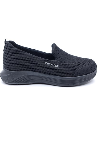 K5182 Memory Foam Taraklı Ayak Kadın Siyah Yazlık Tekstil Konfor Ayakkabı