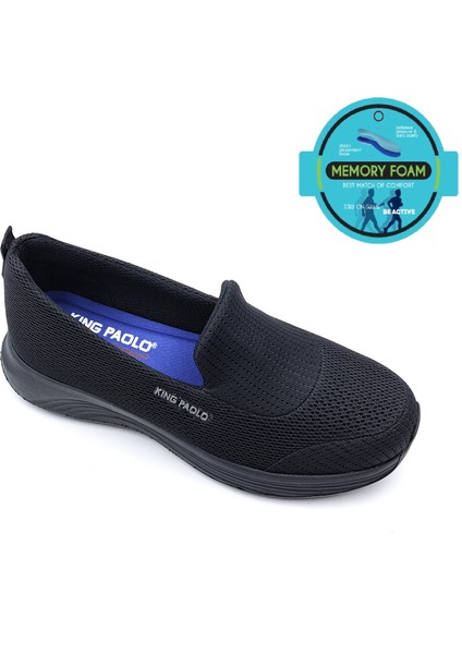 K5182 Memory Foam Taraklı Ayak Kadın Siyah Yazlık Tekstil Konfor Ayakkabı