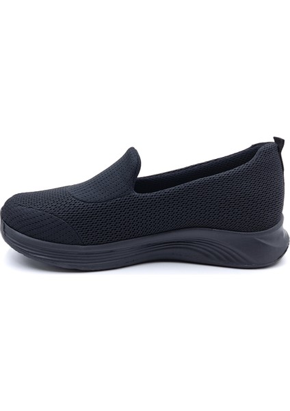 K5182 Memory Foam Taraklı Ayak Kadın Siyah Yazlık Tekstil Konfor Ayakkabı