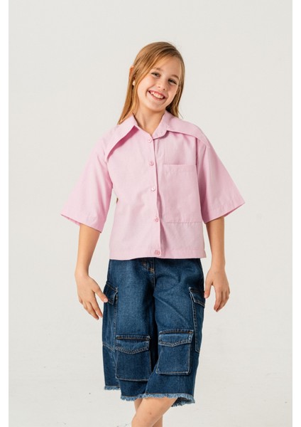 Kız Çocuk Uzun Yakalı Gömlek 3157