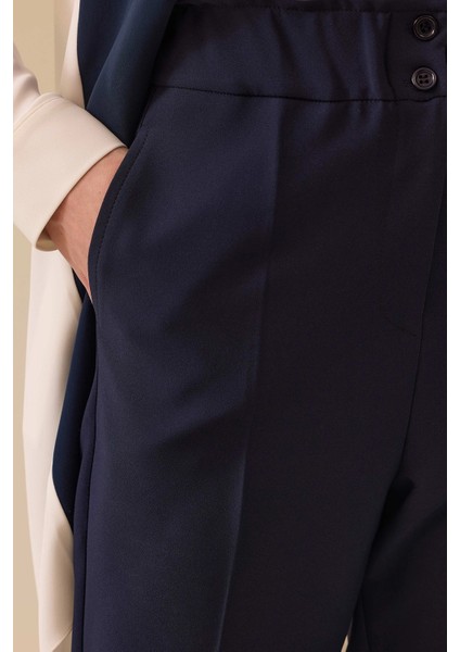 Kadın Beli Büzgülü Havuç Kesim Pantolon 0031 Lacivert fiyatları