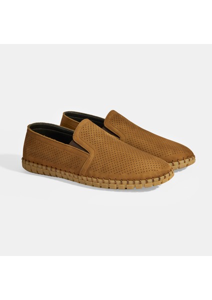 Dislina Taba Erkek Deri Slip-On Günlük Ayakkabı