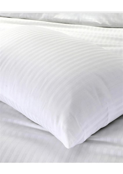 Çizgili Saten Beyaz 2 Adet 50X70 Yastık Kılıfı fiyatları