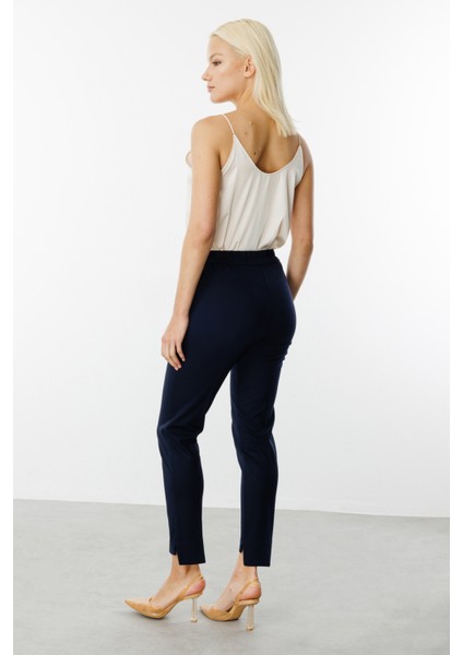 Kadın Beli Lastikli Dar Paça Pantolon 2070 Lacivert fırsatları