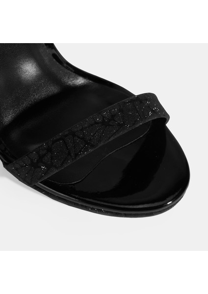 Dianny Siyah Kadın Simli Bantlı Topuklu Abiye Ayakkabı indirimleri