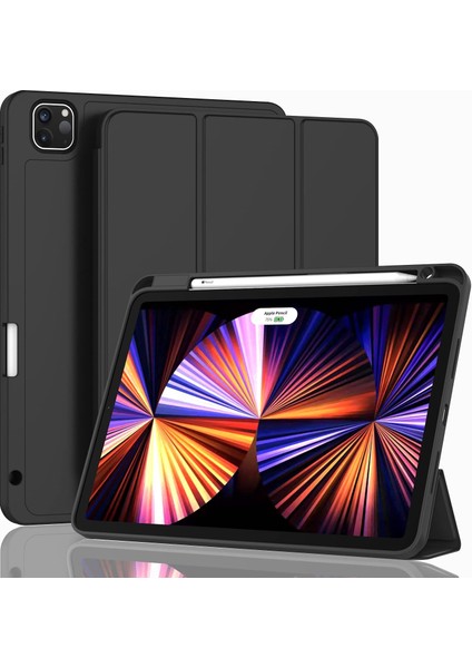 Apple iPad Air 13 M3 (2025) Kalem Şarjına Uygun Kalemlikli Yatay Standlı Stromix Smart Kılıf