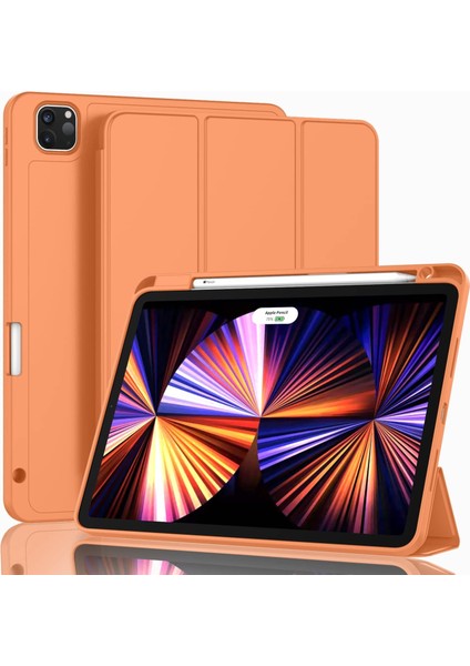 Apple iPad Air 13 M3 (2025) Kalem Şarjına Uygun Kalemlikli Yatay Standlı Stromix Smart Kılıf