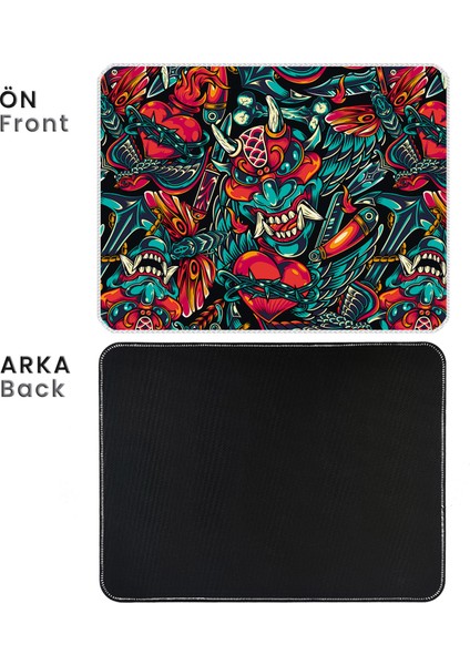İlyuka Mouse Pad 40X30 cm Crazy Heart MP354030 Gaming Oyuncu Dikişli Kenar Pürüzsüz Yüzey Kaymaz Kauçuk Taban