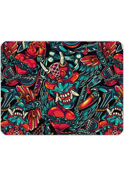 İlyuka Mouse Pad 40X30 cm Crazy Heart MP354030 Gaming Oyuncu Dikişli Kenar Pürüzsüz Yüzey Kaymaz Kauçuk Taban