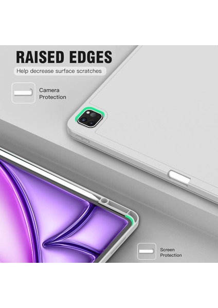 Apple iPad Air 13 M3 (2025) Kalem Şarjına Uygun Kalemlikli Yatay Standlı Stromix Smart Kılıf indirimleri