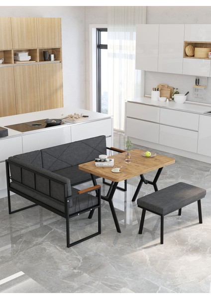 Src Serisi Mutfak, Balkon Köşe Takımı, 70 x 110 cm Atlantik Masalı - Antrasit modelleri