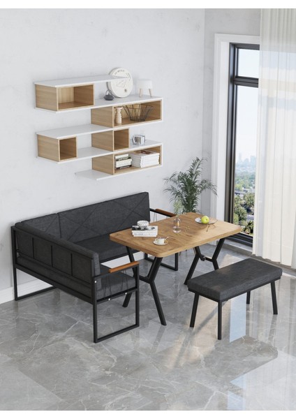 Src Serisi Mutfak, Balkon Köşe Takımı, 70 x 110 cm Atlantik Masalı - Antrasit fırsatları