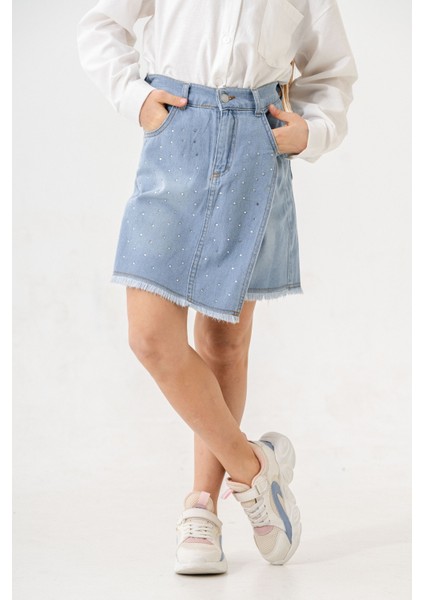 Kız Çocuk Taşlı Şort Etek 2863