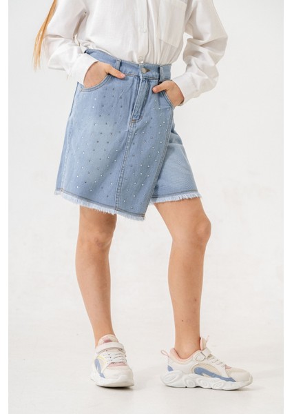 Kız Çocuk Taşlı Şort Etek 2863 modelleri