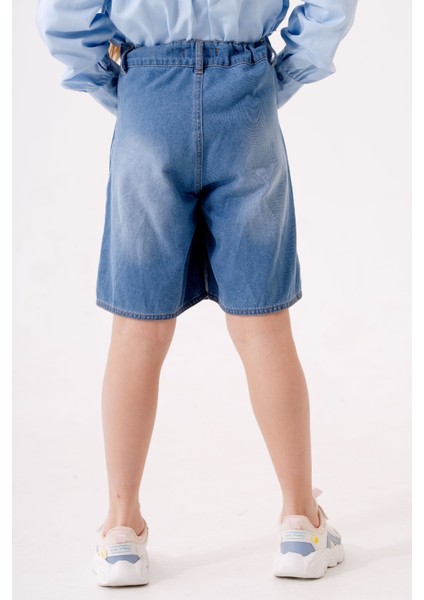 Kız Çocuk Şeritli Kot Şort Etek 2875 fırsatları