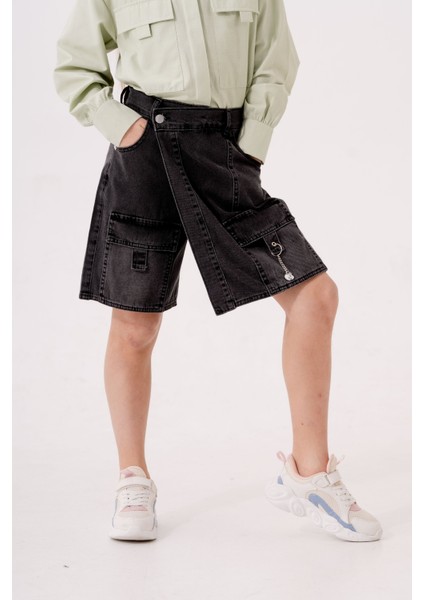 Kız Çocuk Şeritli Kot Şort Etek 2875 fiyatları