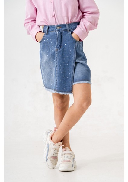 Kız Çocuk Taşlı Şort Etek 2863