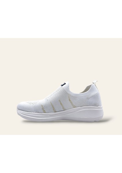 K5086 Bağcıksiz Günlük Kadın Tekstil Beyaz Çorap Spor Ayakkabı fırsatları