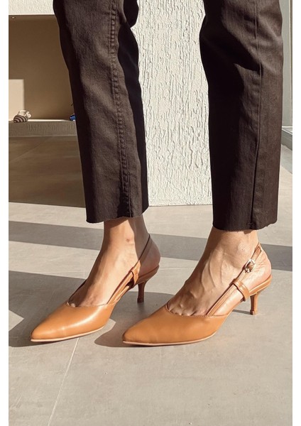 Moon Taba Hakiki Deri Topuklu Ayakkabı modelleri