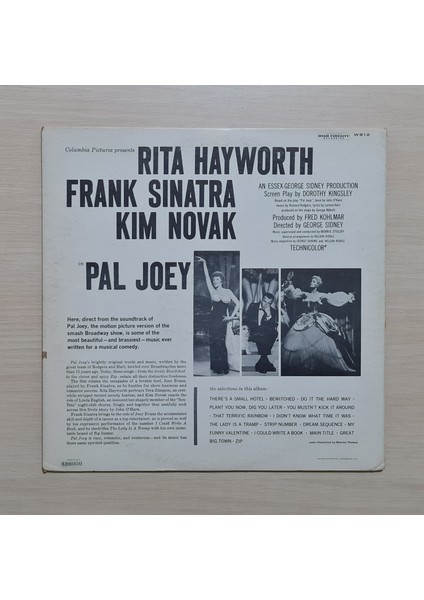 Pal Joey - Frank Sinatra - Soundtrack - 1957 - Dönem Baskı Plak - Longplay - Lp