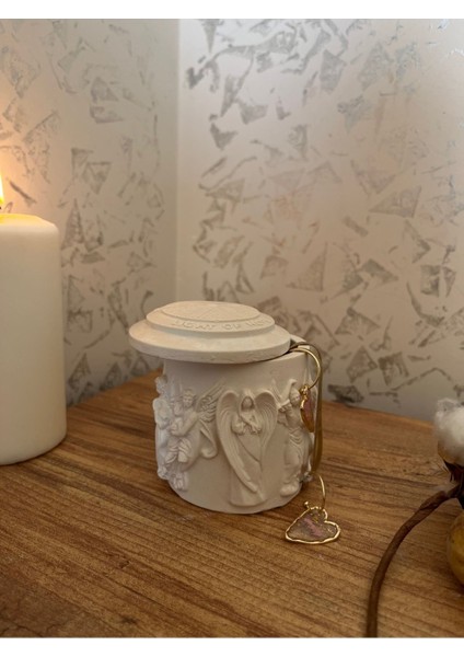 Burculu Dükkan Vazo Dekoratif Melek Temalı Mumluk Obje Biblo 2’li Set fiyatları