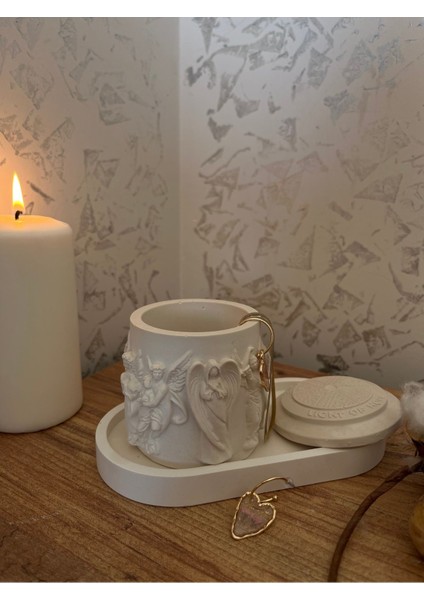 Burculu Dükkan Vazo Dekoratif Melek Temalı Mumluk Obje Biblo 2’li Set modelleri