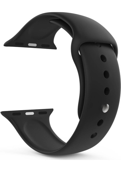 Apple Watch Uyumlu Series Se 44 mm Silikon Kordon Siyah