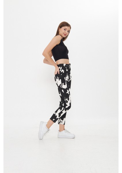 Dalmaçya Desenli Yüksek Bel Mom Jeans fiyatları